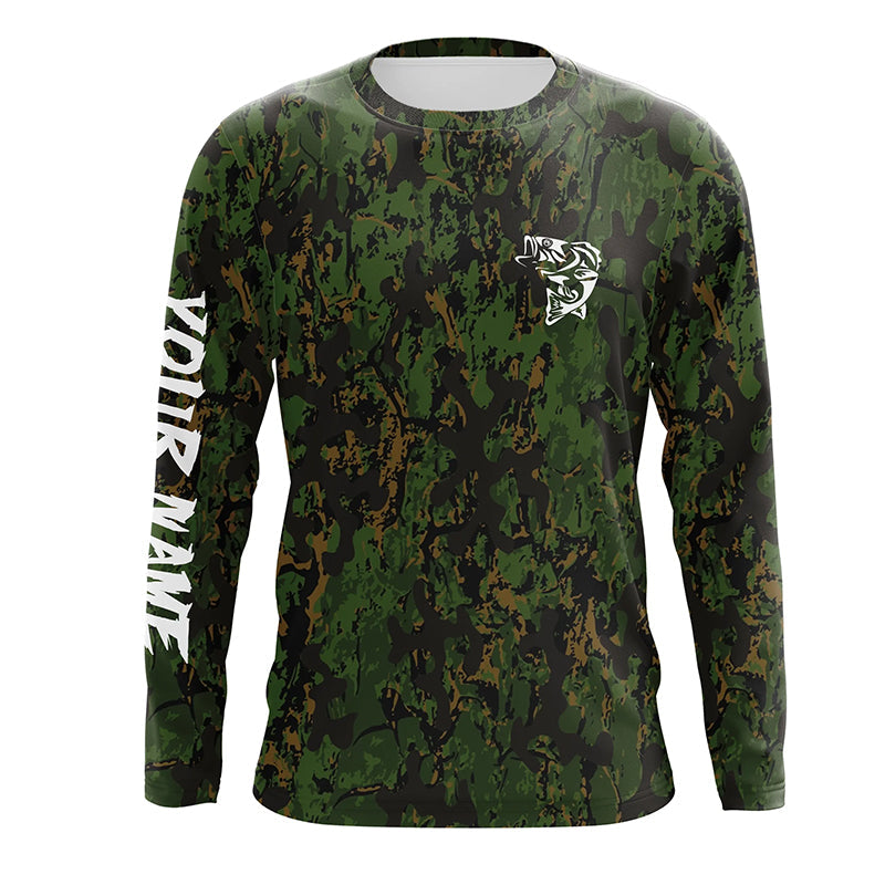 Bass fishing green camouflage Custom fishing - Custom camo fishing apparel NQS4933
