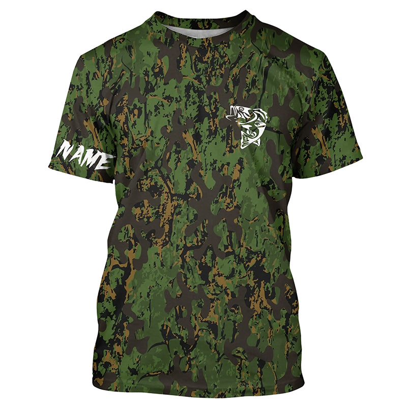 Bass fishing green camouflage Custom fishing - Custom camo fishing apparel NQS4933