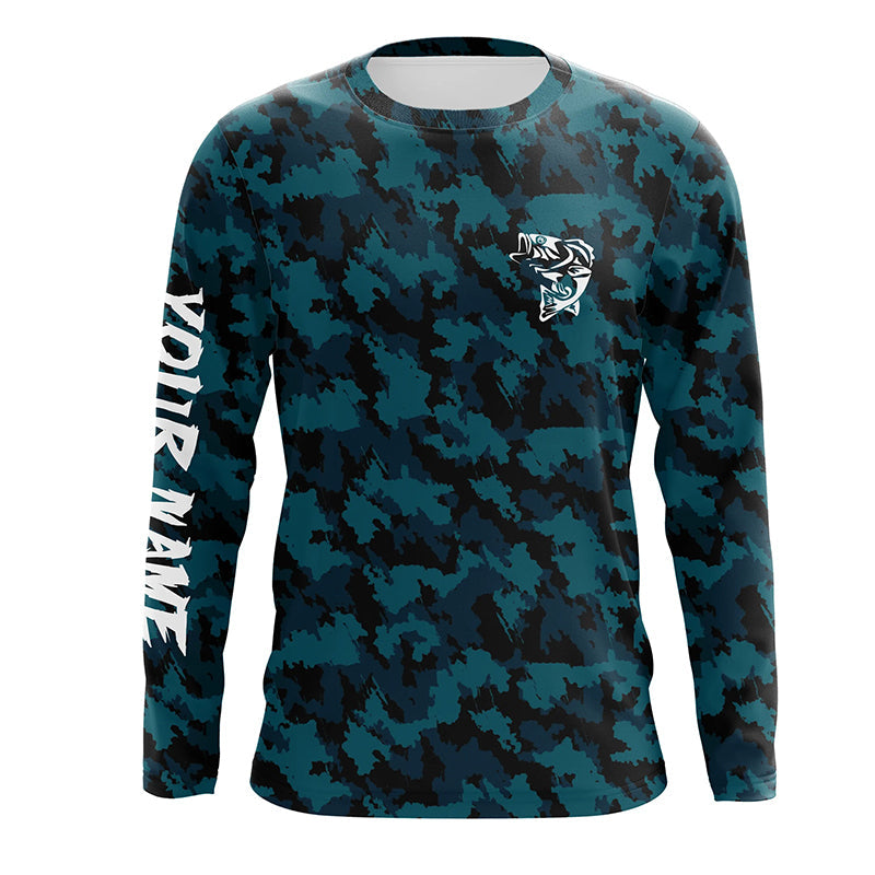 Bass fishing blue camouflage Custom fishing, camo fishing apparel NQS4934