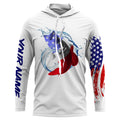 Largemouth bass fishing American flag patriotic Custom Name UV protection UPF 30+ fishing NQS2972