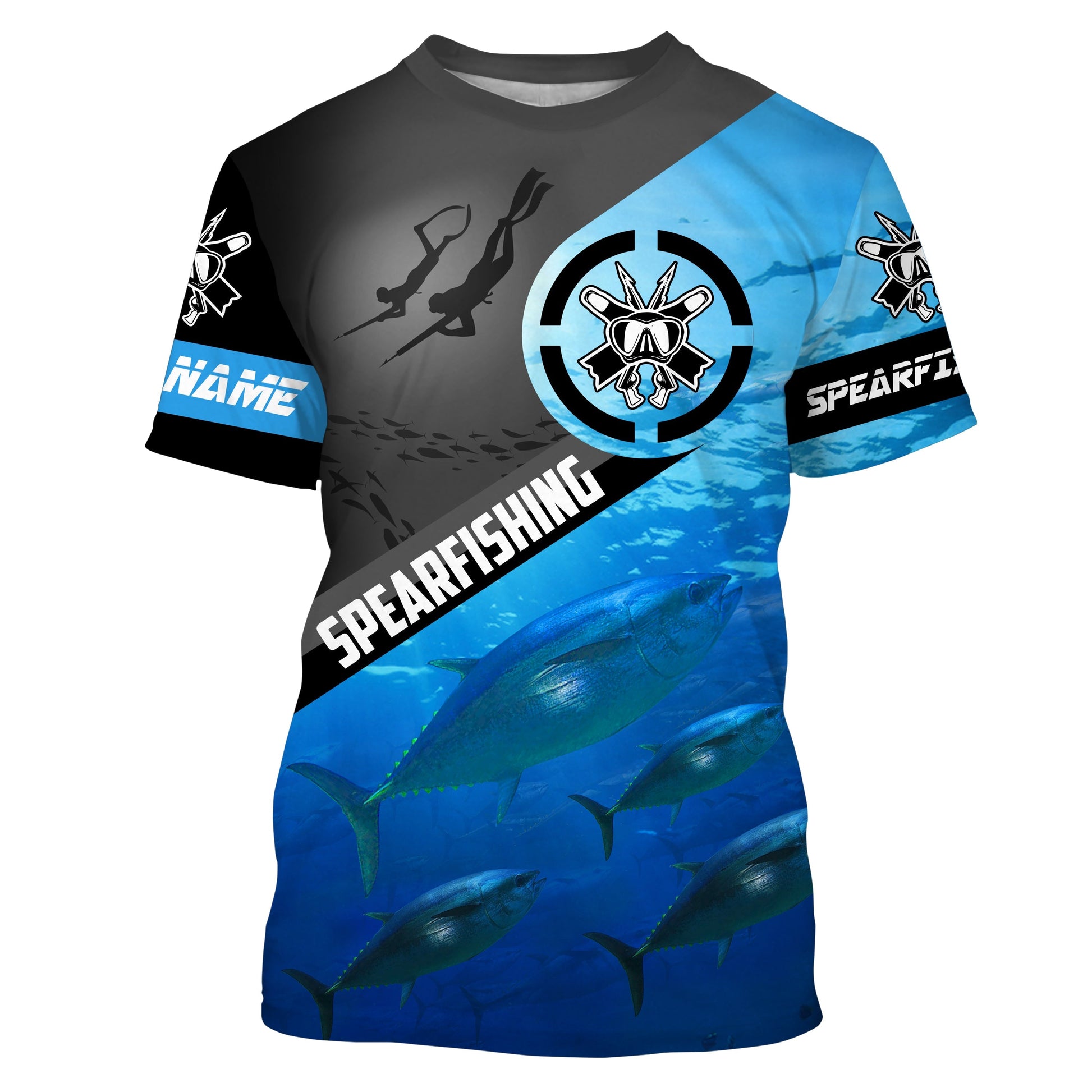 Tuna blue water spearfishing Custom Name UV protection UPF 30+ fishing, custom fishing apparel NQS3070