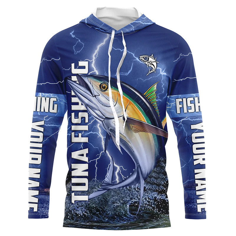 Tuna Fishing blue lightning custom performance Long Sleeve tournament fishing NQS6413
