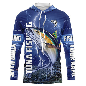 Tuna Fishing blue lightning custom performance Long Sleeve tournament fishing NQS6413
