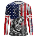 American Flag Bass Fish hook Custom long sleeve performance Fishing, Bass Fishing NQS5502