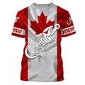 Customized Canada long sleeve fishing Canada Flag Fish hook skull performance fishing NQS3324