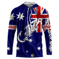Customized Australian long sleeve fishing Australian Flag Fish hook skull performance NQS3325