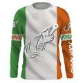 Customized Ireland long sleeve fishing Ireland Flag Fish hook skull performance NQS3326