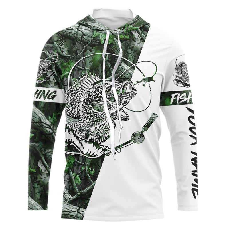 Crappie Fishing Green Camo fishing Tattoo Custom Name sun protection long sleeve fishing NQS593