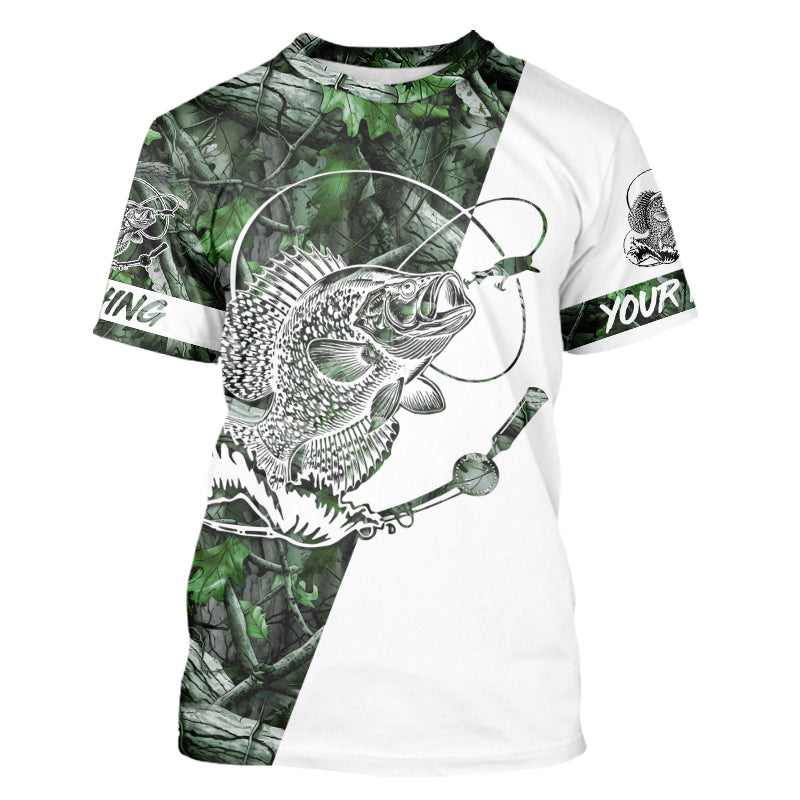 Crappie Fishing Green Camo fishing Tattoo Custom Name sun protection long sleeve fishing NQS593