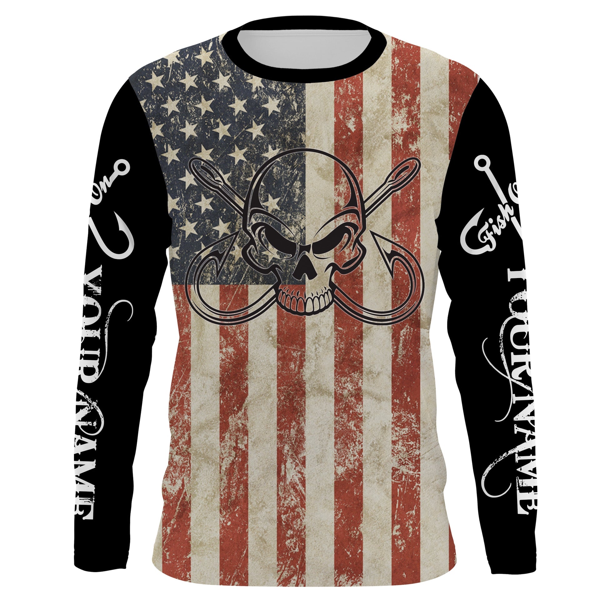 Fish Reaper Fishing American flag patriotic Custom Name 3D All over Printed UV Protection NQS2988