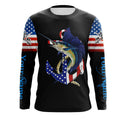 Sailfish fishing legend American flag 4th July Customize Name UV protection long sleeve fishing NQS5524