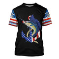 Sailfish fishing legend American flag 4th July Customize Name UV protection long sleeve fishing NQS5524