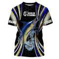 Blue Marlin saltwater Offshore fishing black scales Custom sun protection fishing NQS3506