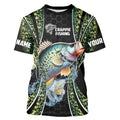Crappie freshwater fishing black green scales Custom Name sun protection fishing NQS3507