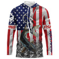 American Flag Catfish Fish hook Custom long sleeve performance Fishing, Catfish Fishing NQS5535