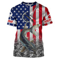 American Flag Catfish Fish hook Custom long sleeve performance Fishing, Catfish Fishing NQS5535