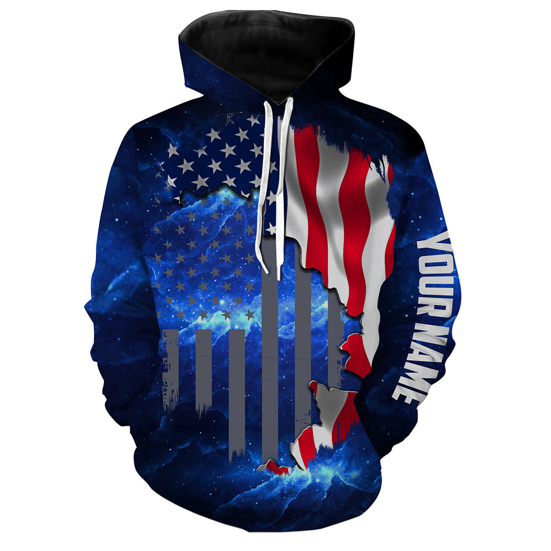 American Flag Universe patriotic Custom name All over print - personalized fishing gift, women and kid - NQS496