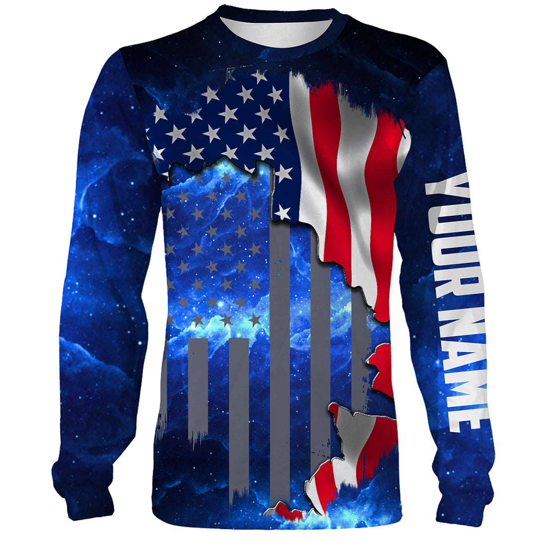 American Flag Universe patriotic Custom name All over print - personalized fishing gift, women and kid - NQS496