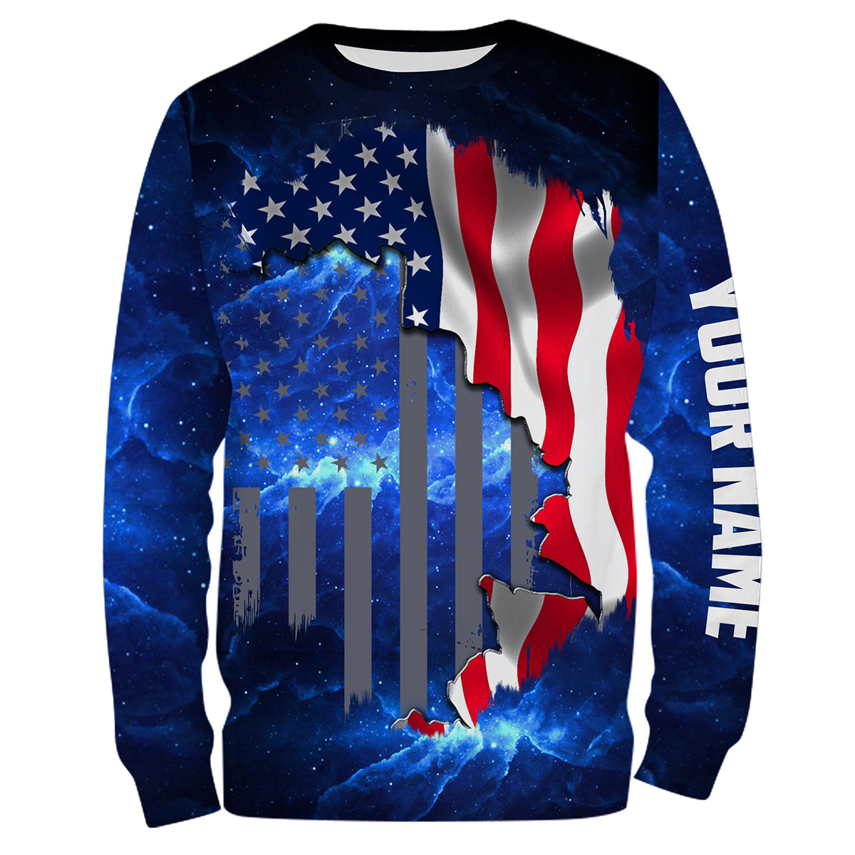 American Flag Universe patriotic Custom name All over print - personalized fishing gift, women and kid - NQS496