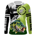 Largemouth Bass Fishing Fish On performance fishing UV protection custom name NQS613