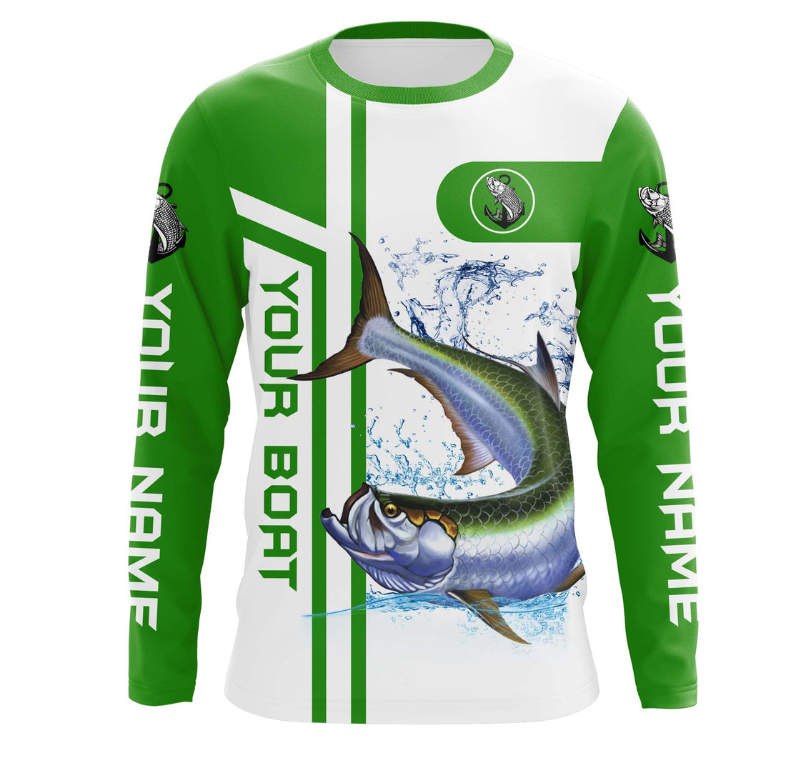 Tarpon fishing Customize name and boat name fishing, custom fishing apparel | Green - NQS3253