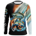 Inshore slam Redfish, snook, speckled trout fishing custom sun protection long sleeve fishing NQS4195