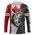 Canadian Flag Largemouth Bass Fishing Custom long sleeve performance Fishing, Bass NQS5038
