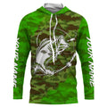 Largemouth Bass Fishing tattoo green camo Custom sun protection fishing, women, kid NQS3354