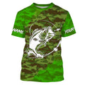 Largemouth Bass Fishing tattoo green camo Custom sun protection fishing, women, kid NQS3354