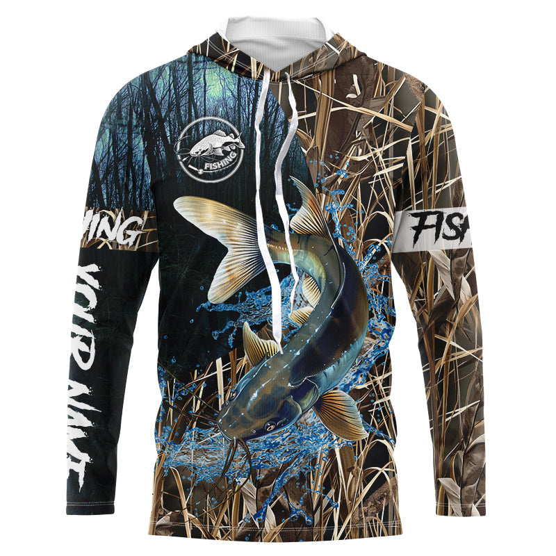 Catfish Fishing Camo Custom name Long sleeve fishing, Catfish Fishing NQS617