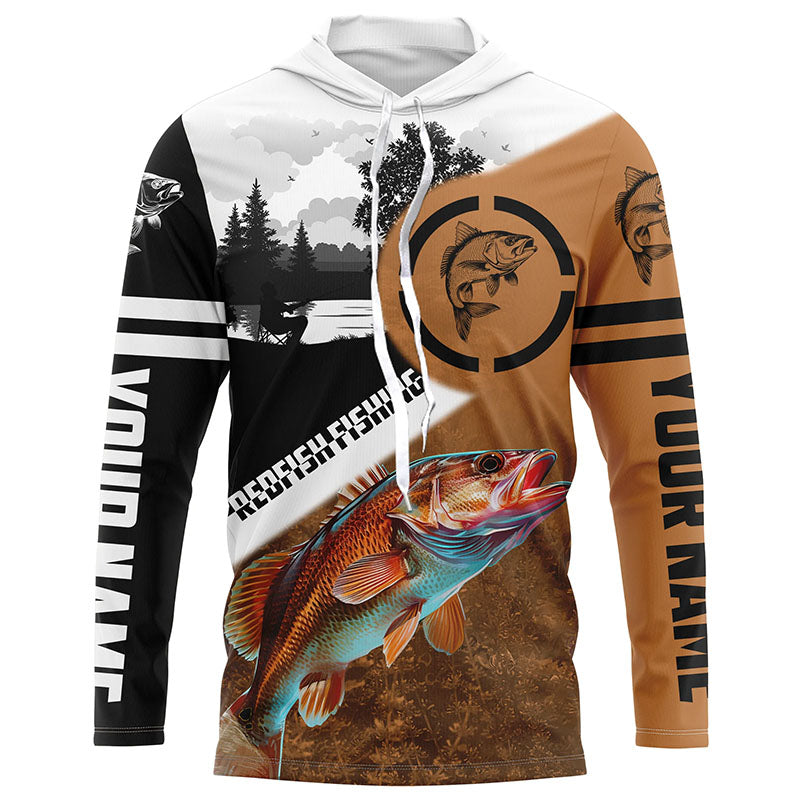 Redfish Puppy Drum Fishing customize name performance fishing UV protection long sleeves NQS614
