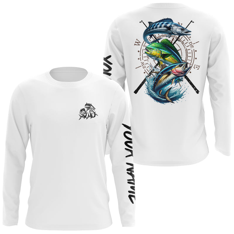 Personalized offshore Fishing, Mahi mahi, Wahoo, Tuna Long Sleeve tournament fishing NQS6226