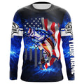 Bass Fishing 3D American Flag patriotic Customize Bass fishing - personalized fishing gift NQS387