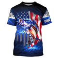 Bass Fishing 3D American Flag patriotic Customize Bass fishing - personalized fishing gift NQS387