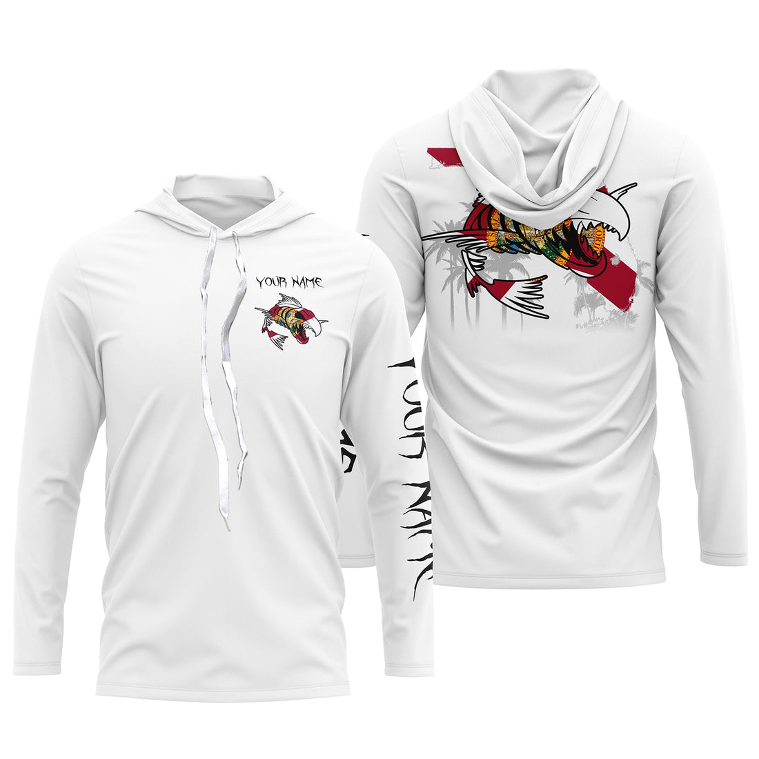 Florida fishing fish reaper skull personalized custom name sun protection long sleeve fishing NQS3828