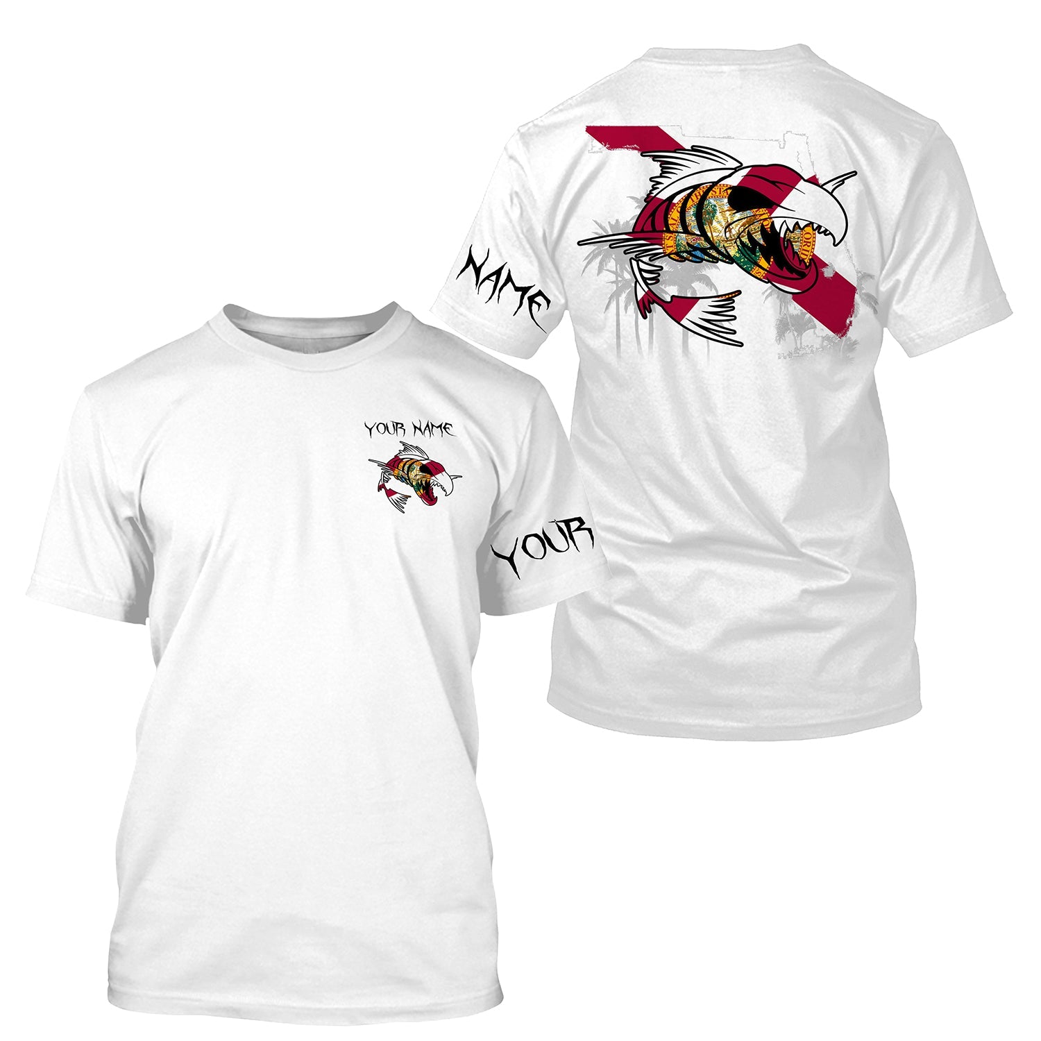 Florida fishing fish reaper skull personalized custom name sun protection long sleeve fishing NQS3828