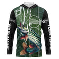 Musky Fishing Custom Long sleeve Fishing, Muskie green lightning reaper Fishing NQS3991