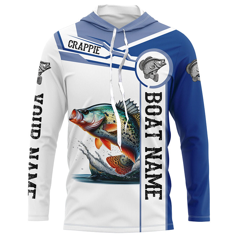 Crappie fishing UV protection Customize name and boat name crappie tournament NQS3014