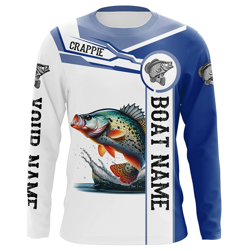 Crappie fishing UV protection Customize name and boat name crappie tournament NQS3014