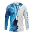 Custom Saltwater Long sleeve Fishing UV Protection, Sea wave camo Fishing NQS3124