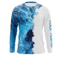 Custom Saltwater Long sleeve Fishing UV Protection, Sea wave camo Fishing NQS3124
