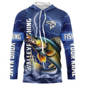 Walleye Fishing blue lightning custom name performance Long Sleeve tournament fishing NQS5352