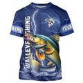 Walleye Fishing blue lightning custom name performance Long Sleeve tournament fishing NQS5352