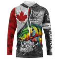 Canadian Flag peacock bass Fishing Custom long sleeve performance Fishing, bass Fishing NQS3842