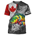 Canadian Flag peacock bass Fishing Custom long sleeve performance Fishing, bass Fishing NQS3842
