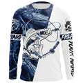 Walleye fishing tattoo blue camo Custom name long sleeves fishing, walleye fishing NQS4229