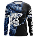 Walleye fishing tattoo blue camo Custom long sleeves fishing, walleye black version NQS4230