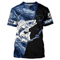Walleye fishing tattoo blue camo Custom long sleeves fishing, walleye black version NQS4230