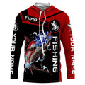 Tuna fishing American flag patriotic Custom Name men's performance Fishing, fishing apparel NQS3279