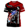 Tuna fishing American flag patriotic Custom Name men's performance Fishing, fishing apparel NQS3279